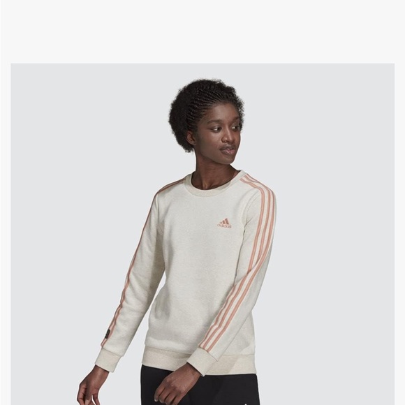 adidas Women's Essentials 3-Stripes Fleece Sweatshirt, size large - Picture 6 of 7